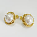 Korean Vintage Style S925 Silver Baroque Natural Pearl Stud Earring Sterling Silver Gold Plated Pearl Earring