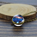 Fantasy Space Collarbone Chain Choker Creative Cosmic Galaxy Glass Ball Pendant Women Men Jewelry Nebula Necklace