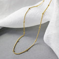 Fashion Jewelry 925 Sterling Silver Small Bead Ball Necklace Gold Plated Short Clavicle Chains Necklace for Women