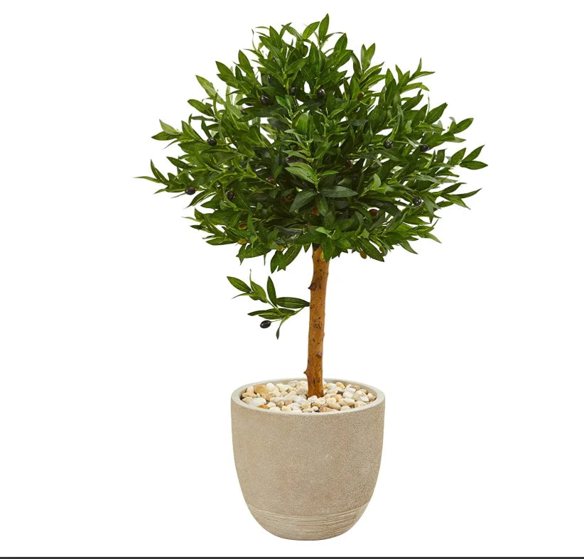 Topiary Artificial Tree Olive Nearly Natural (indoor) Silk Trees Green 40 Inch Decorative Tree Plastic Plant Customized Size