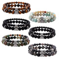 Hot Sale Classic 8MM Stone Beads Elastic Bracelet Stainless Steel Accessory Love's Unisex Bracelet Daily Use Party Gift
