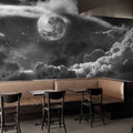 3D Nordic Simple Starry Sky Moon Wallpaper Children's Room Bedroom Bedside Background Wall Cloth Bed Breakfast Hotel Wallpaper