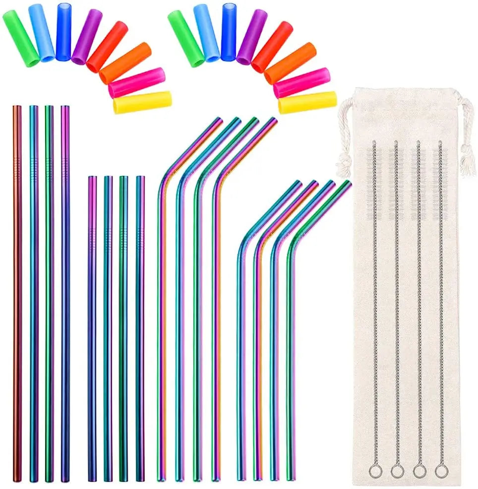 6mm/8mm/12mm Customized Stainless Steel Metal Straw Set in Stock