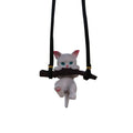 Car Hanging Pendant Ornament Cute Branch Cat Rearview Mirror Pendant Swing Car Interior Decoration Birthday Gift Car Accessories