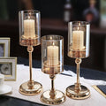 Ceramic Candlestick Ornaments for Home Decor Wedding Parties Valentine's Day-Elegant Pillar Holder Decorations