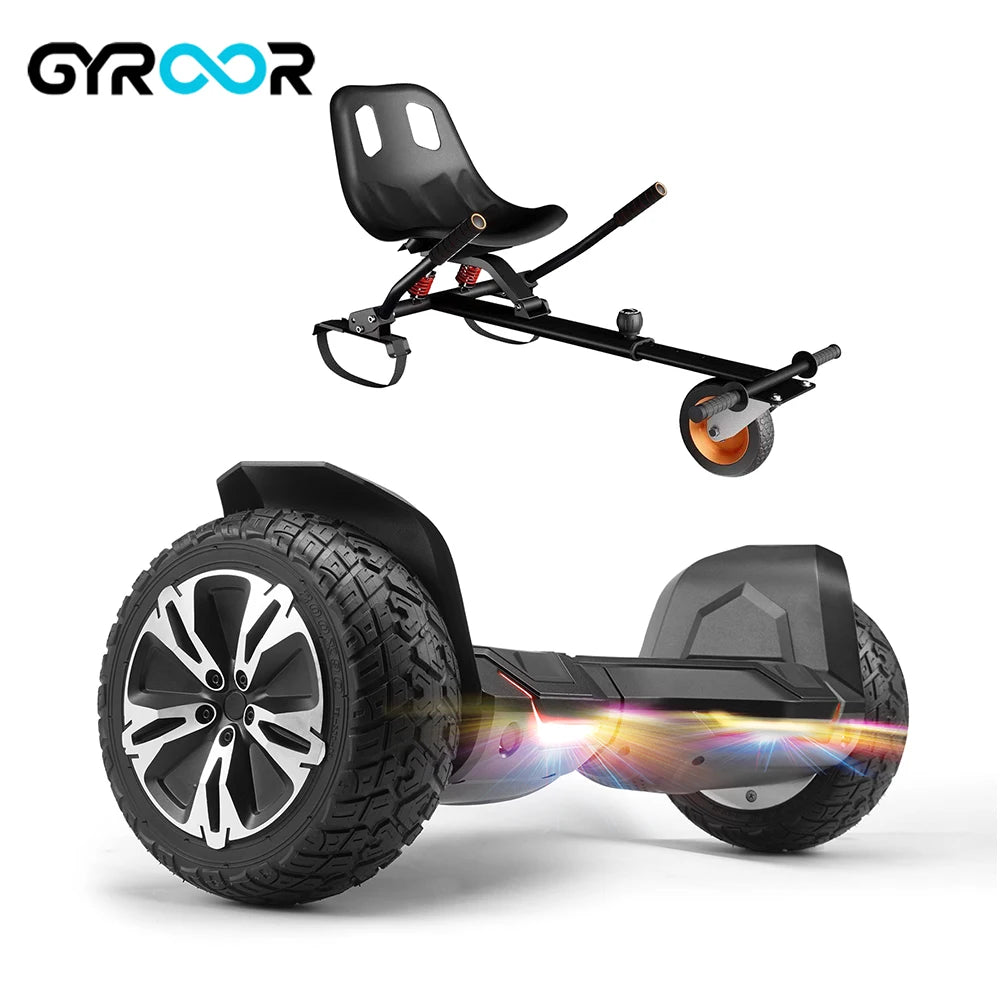 GYROOR 8.5\" Hover Board Hoverkart Accessory Wholesale Hoverkart Go Kart Seat Attachment Two Wheels Electric Start for Scooter