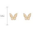 Wholesale S925 Silver Pin Tiny Copper butterfly Wing Stud Earrings Jewelry Women