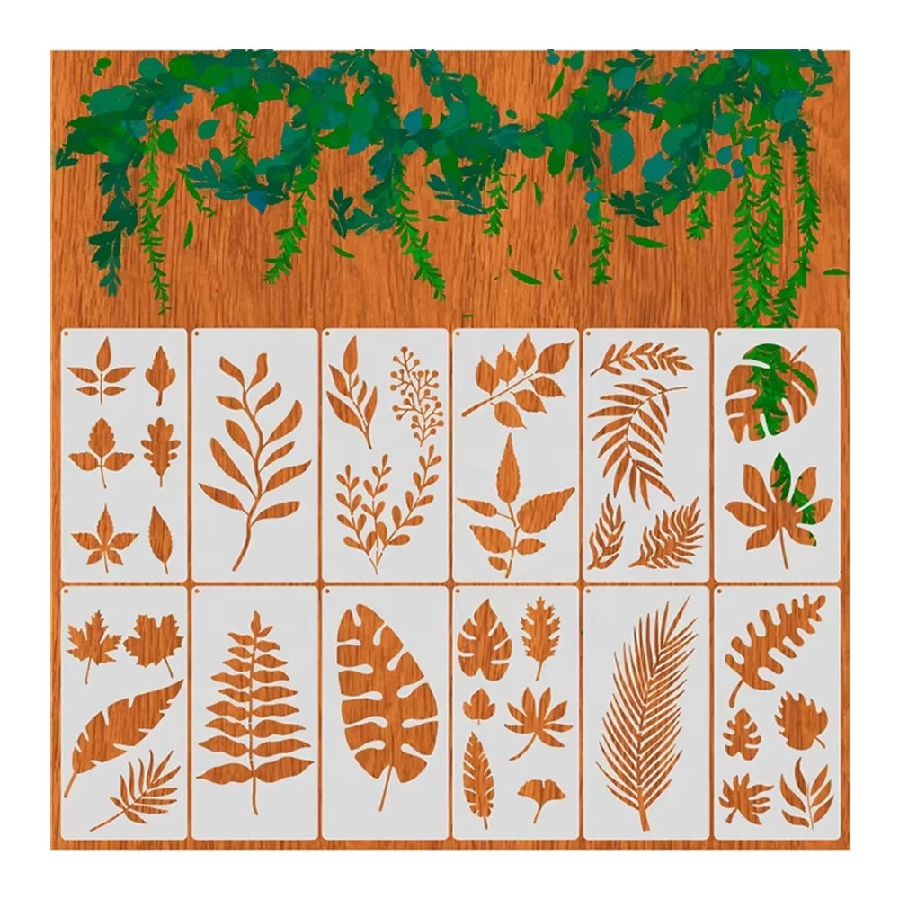 Popular Plastic Flower Drawing Stencils for Home Decoration Wall Painting Stencil Set