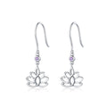 Factory Wholesale Lotus Flower Drop Earrings 925 Sterling Silver Shiny Zircon Fashion Dangle Earrings for Women Jewelry BSE451