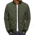New Casual Stand Collar Diamond Jacket Thickened Men's Cotton Padding Bomber Jackets Mens Warm Coat