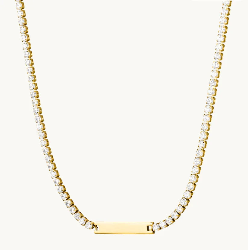 New Fashion Stainless Steel Cubic Zirconia Tennis Necklace