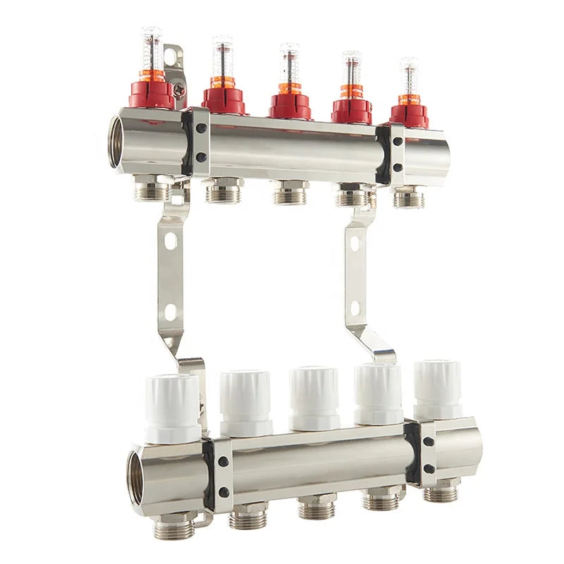 Modern Design Brass Underfloor Heating Valve HVAC Heat Pipe Floor Heating Manifold for Apartment Use