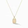 LOZRUNVE Custom Jewelry 18k Gold Plating S925 Silver Cubic Zircon Rectangle Personalized Engraved Pendant Necklace