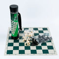 50cm Portable Folding Regulation Tournament Roll-Up Staunton Chess Mat Board and Chess Pieces Game Set with Travel Storage Bag