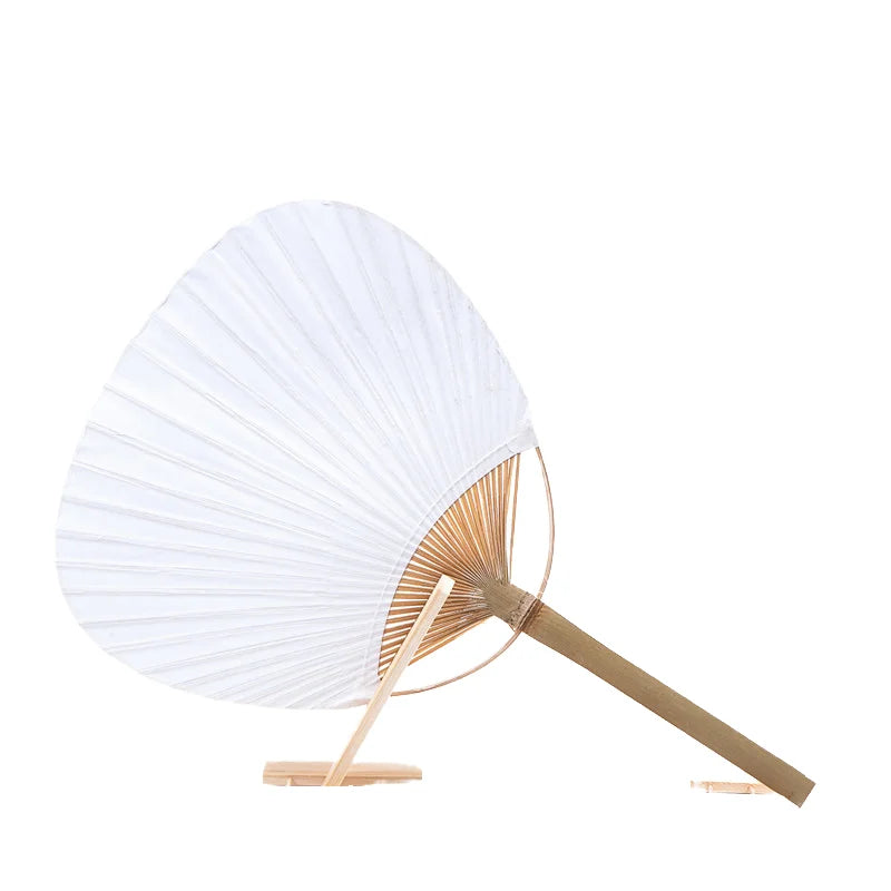 Handmade White Bamboo Uchiwa Fan for Wedding Decoration MegaBDM