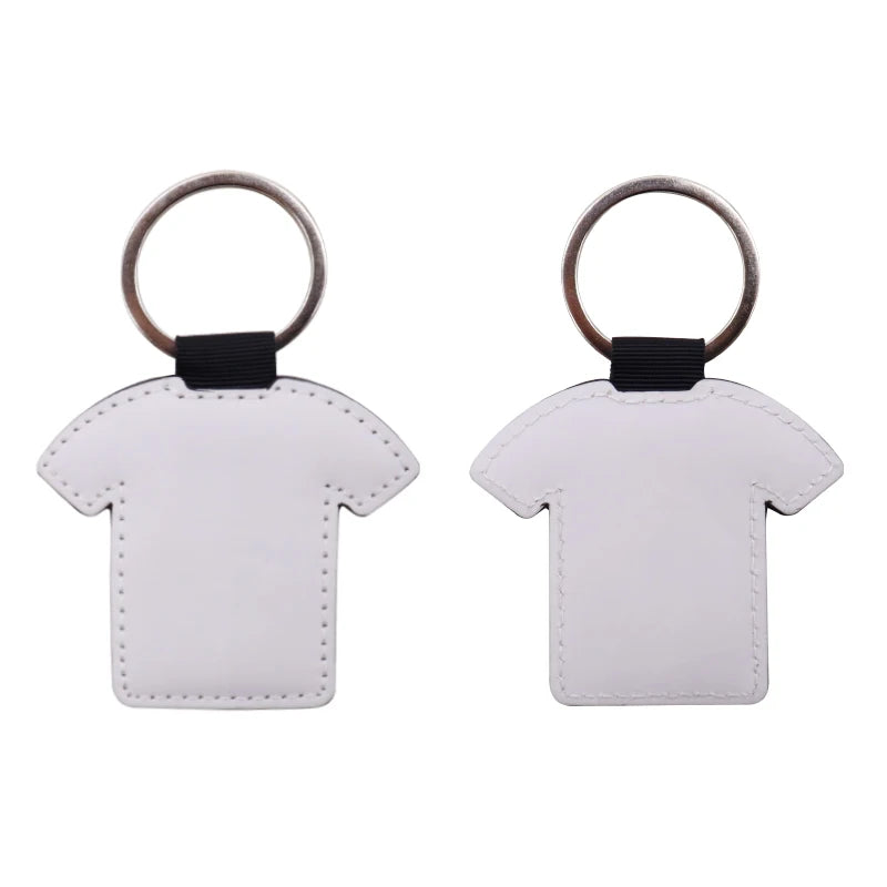 Round/Heart/Square Leather Keyring New Arrival Custom Printable Sublimation Blank PU Keychain for Gifts