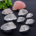 Wholesale High Quality Hand Carved Unique Rose Crystal Alien Skulls Clear White Crystal Head Skulls