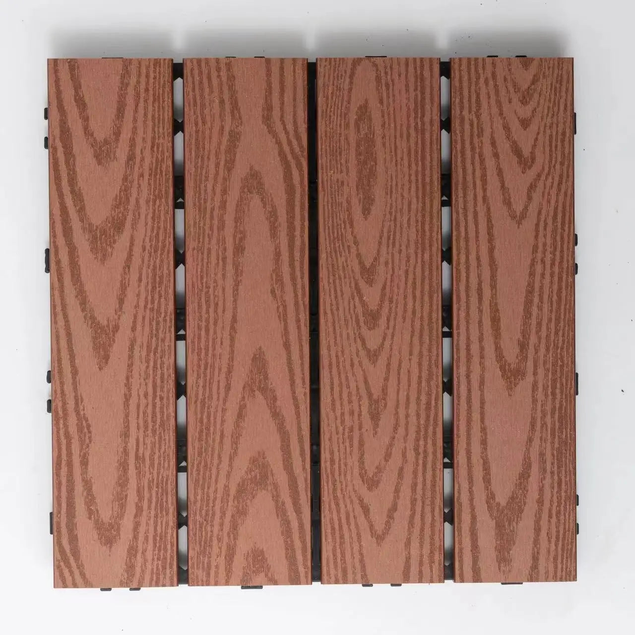Outdoor Garden Wood Grain 3d Embossed Wpc Decking Interlocking Piso Diy Deck Tiles for Balcony