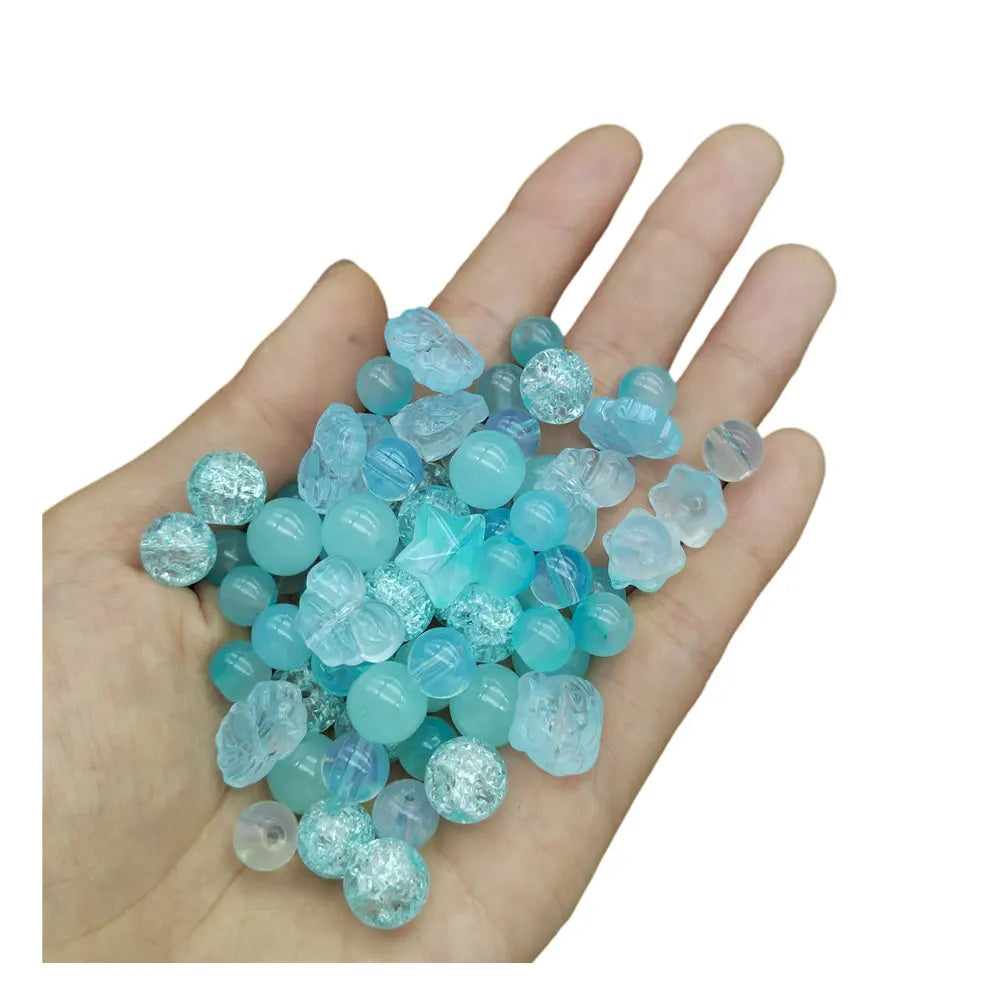 Mixed Heart Round Flower Star Claws Shape Glass Bead Gradient Color Glaze Beads 10Bags Wholesale Loose Jewelry Beads