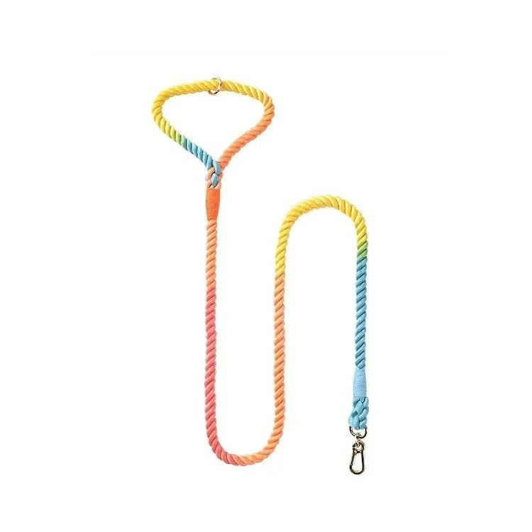 Hot Sale Braided Colourful Cotton Pet Leash Wholesale Explosion Proof Punch Dog Collar for Medium and Large Dogs