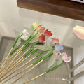 Summer Elegant Tulip Hairpin Women Hair Accessory Handmade Custom Flower Acrylic Sticks