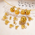 Stainless Steel Pendant Ball Bead Charm 4mm 6mm 8mm 10mm Metal Round Beads Small Bulk for Jewelry Making Bracelet Earrings