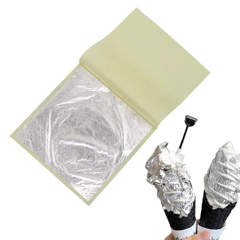 11x11cm Edible 100% Pure Silver Leaf Paper for Food Cake Drink Ice Cream Decoration