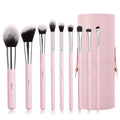 BEILI Custom logo Premium pink Makeup Brushes Hight Quality Synthetic Hair Small Contour Foundation Makeup Brush Set with Bucket