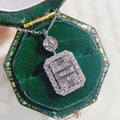 CAOSHI Fashion Jewelry 925 Silver Plated Micro Paved Emerald Cut CZ Geometric Necklace Diamond Pendant Necklace for Women