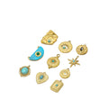 DIY Drop Oil Lucky Eye Palm Charm Pendant for Necklace Bracelet Earring Women Decorative Jewelry Accessories