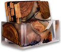 Tailai Top Quality Customize Square Round Epoxy Wood Resin Coaster PCS or 6 PCS With Holder