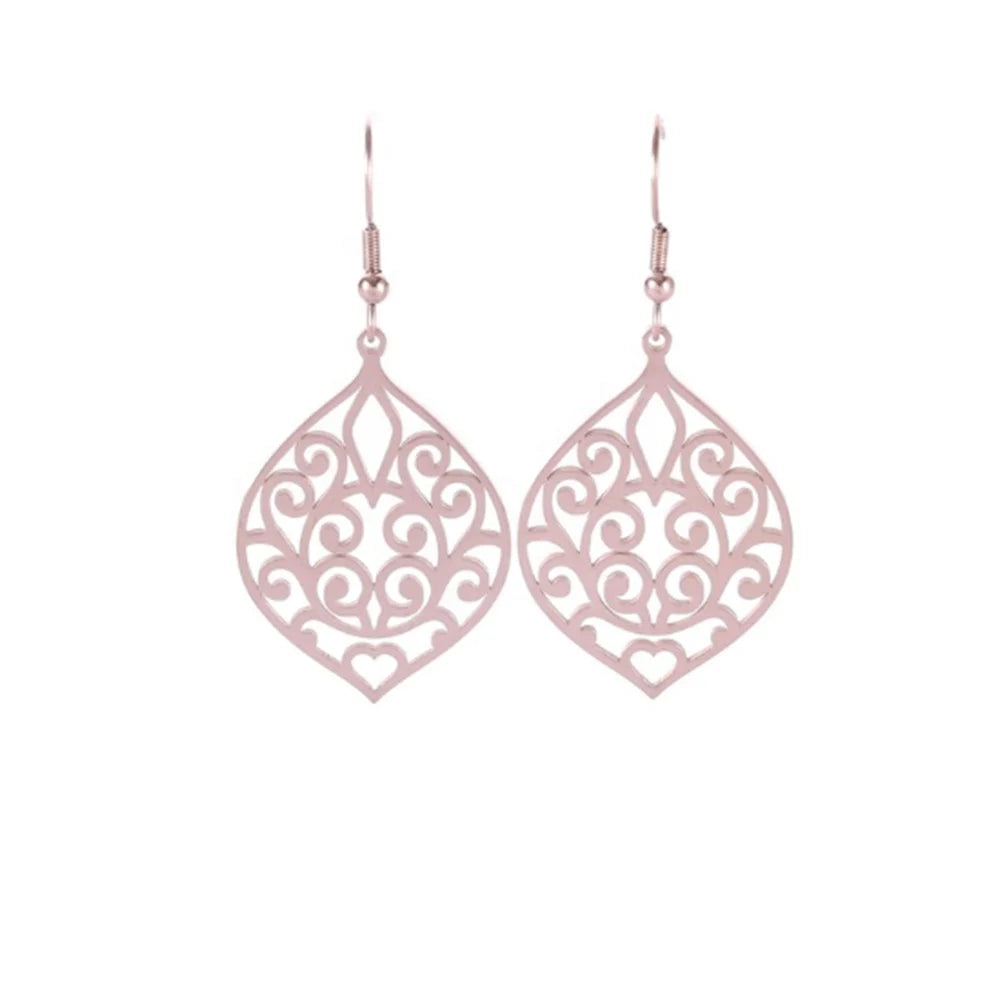 Flower Earings for Women Joyeria Aacero Inoxidable 18k Gold Plated Earrings Fine Jewelry Drop Earrings