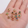 Wholesale 6.5mm DIY Handmade Gemstone Birth Stone Pendants Stainless Steel Birthstone Charms for Jewelry Making