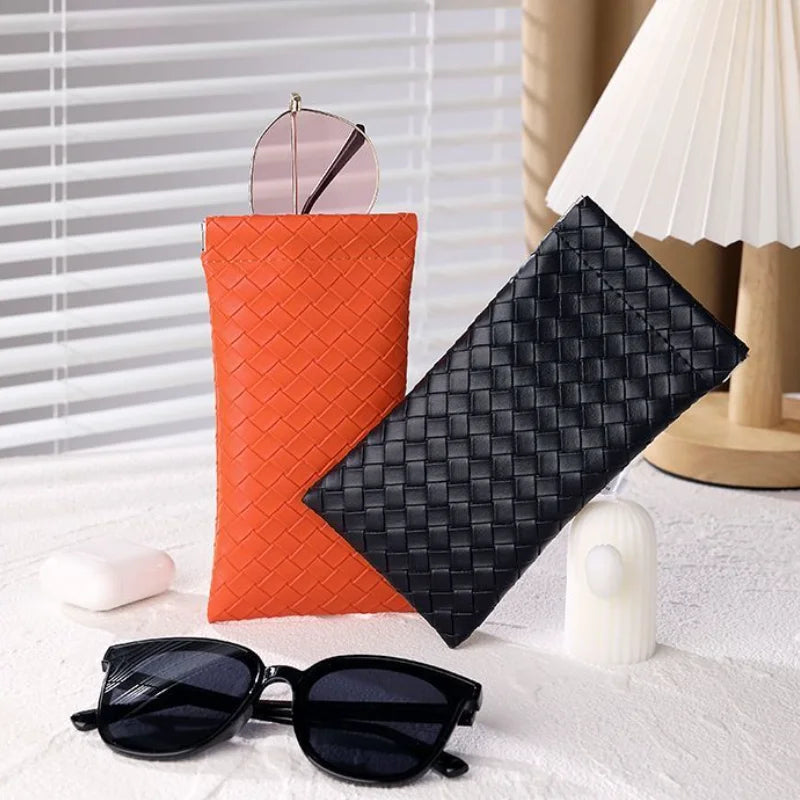 Simple Woven Pattern Sun Glasses Bag Fashion Sunglasses Storage Cover Case Shrapnel Sunglasses Holder