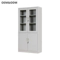 Hot Sale 2 Glass Doors Office Storage Cabinet Customized Steel Cupboard Metal Filing Cupboard for Home Office
