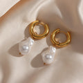 Dingran Fashion Design Jewelry Freshwater Pearl Drop Earrings Gold Plated Hypoallergenic Jewelry