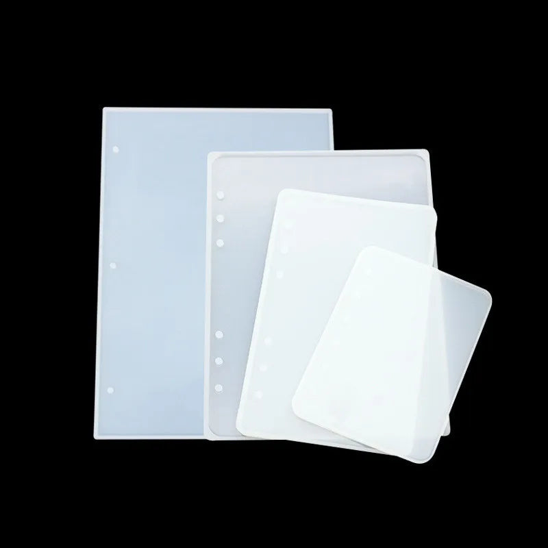 DIY Handmade Eco-Friendly Clear Rectangle Silicone Notebook Cover Molds with Ring for A4/A5/A6/A7 Notebooks