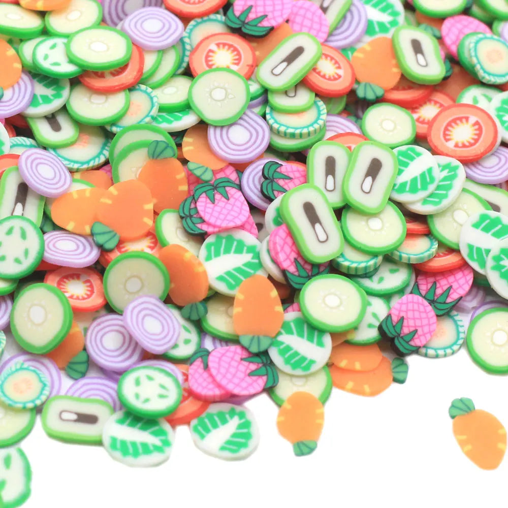 Wholesale Cute Vegetable Mixed Styles Carrot Onion Tomatto Strawberry Cabbage Slime DIY Sprinkles