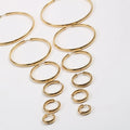 Fenny Waterproof 18K Gold-plated Fashion Simple Basic Flat Big Circle Hoop Earring Wholesale Stainless Steel Ladies Jewelry