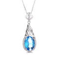New Arrivals Sea Jewelry Real Silver Pendant Blue Gemstone Conch Design Necklace for Women