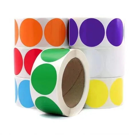 500PCS/Roll 1 Inch Pvc Wholesale Free Design Thank You Stickers for Writable Blank Round Dot Labels