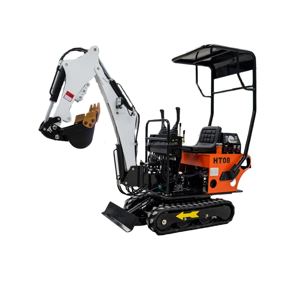 HT08 800 kg Mini Excavator with 12 HP Power and 7.5 KN Digging Force
