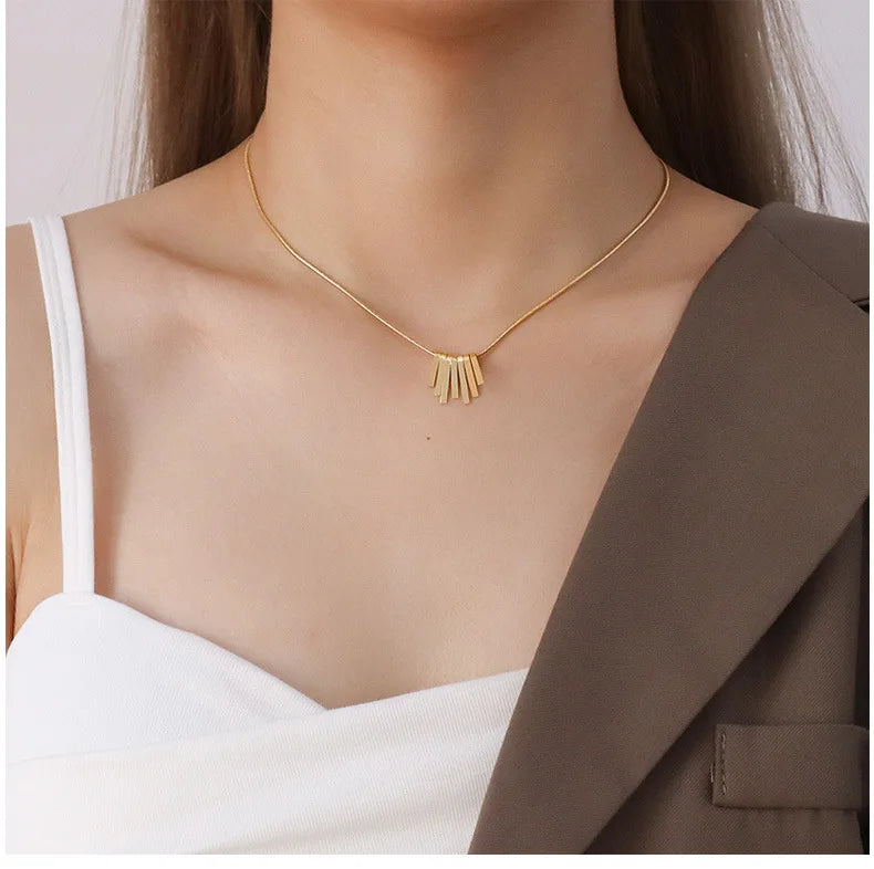Personalized Stainless Steel Tassel Long Bar Bars Necklaces for Women
