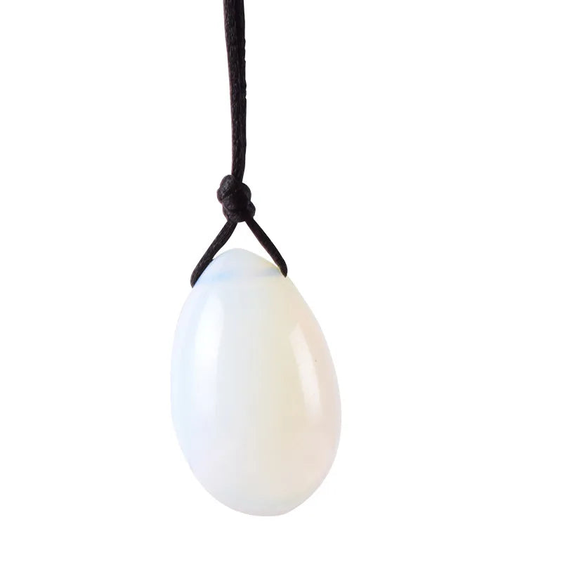 Huiying Best sellers Wholesale white jade natural Nephrite Jade Yoni Eggs stand drilled certified jade yoni egg set Crystal Crafts
