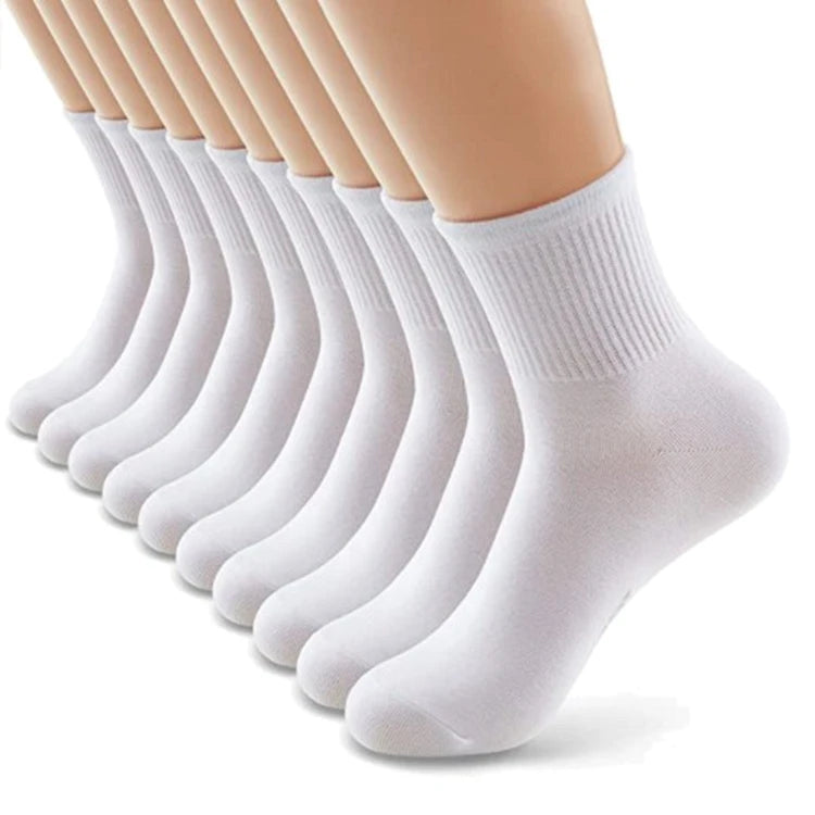 Women's Comfortable Athletic Custom Logo Wholesale Solid White Casual Cotton Quarter Crew Plain White Socks