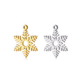 Stainless Steel Mirror Polished DIY Small Cute Snowflake Charms Silver Gold Color for Christmas Day