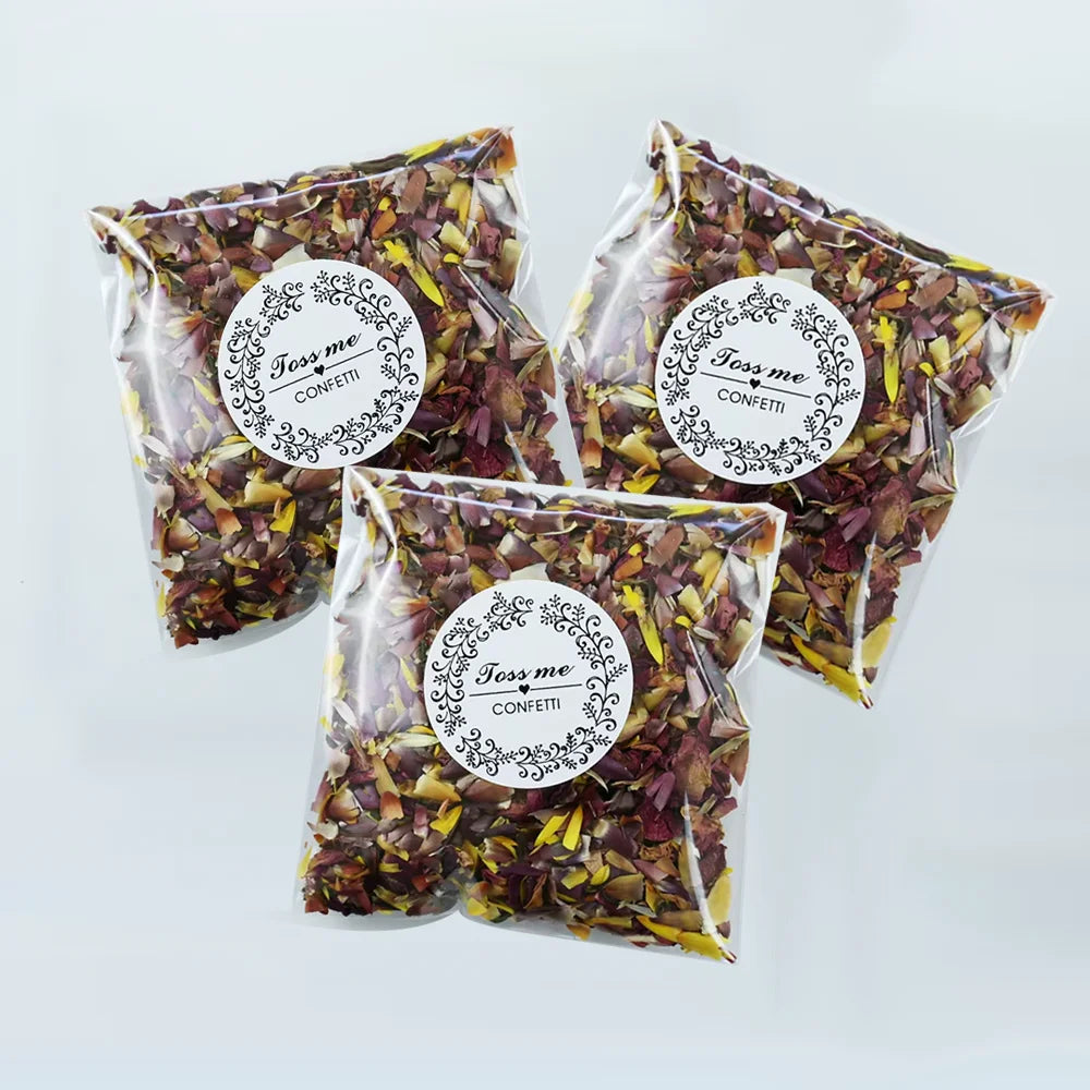 Wholesale Custom Packaged Natural Biodegradable Red White Dried Rose Petals Small Wedding Confetti Bath Accessory