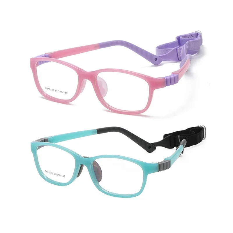 Wholesale TR90 Chameleon Discolor Optical Frame Glasses Unisex Square Bendable Strap Changeable Hinge 18121 Reading Sports