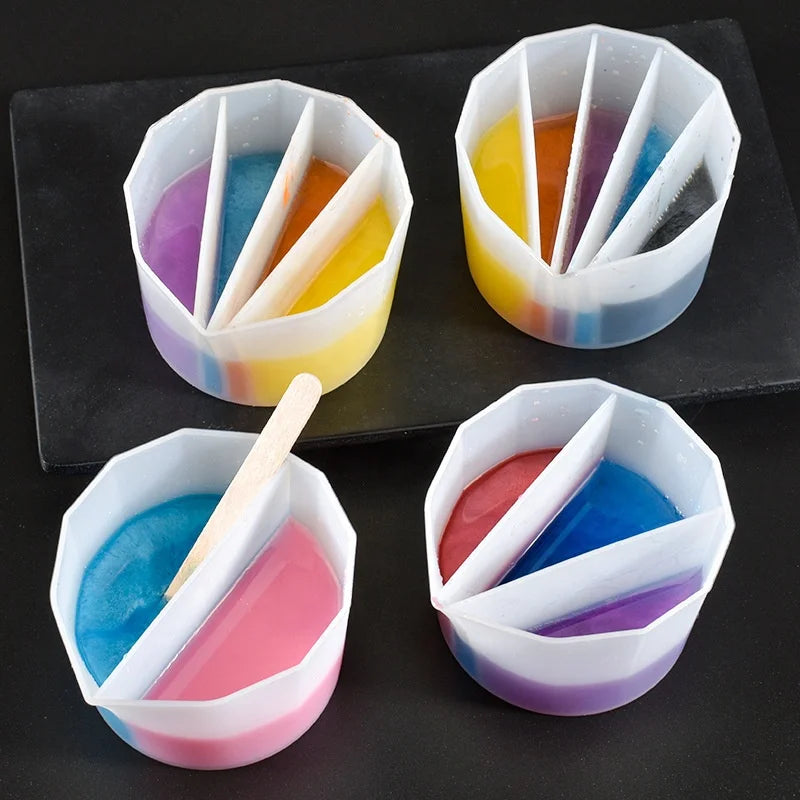DM508 Color Mixing Distribution Measuring Silicone Split Cup Epoxy Resin Dispensing Cup for Paint Pouring