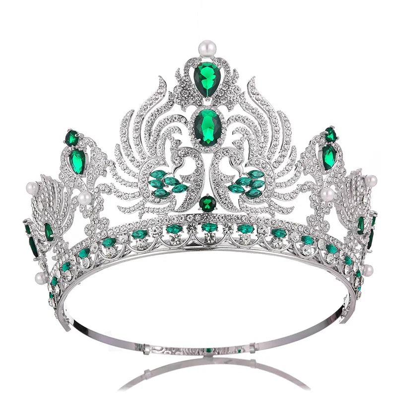 Round Adjustable Bride Tiara Crystal Crown Rhinestone Beauty Elegant Bridal Tiara Pageant Crowns